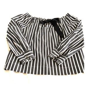 J.Crew off the shoulder stripe shirt